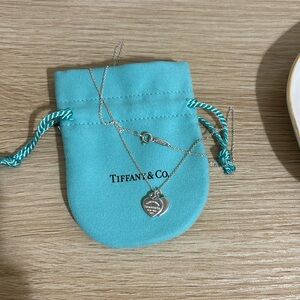 Tiffany Double heart tag necklace